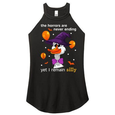 Halloween The Horrors Are Never Ending Yet I Remain Silly Women’s Perfect Tri Rocker Tank