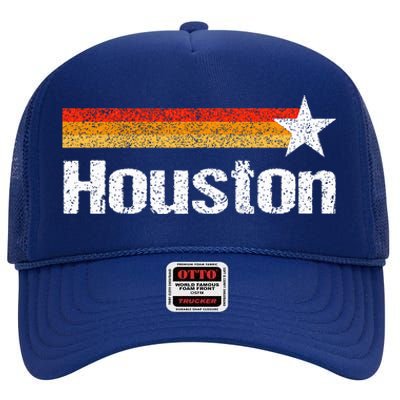 Houston Texas Houston Strong Stripes Usa Texas High Crown Mesh Back Trucker Hat