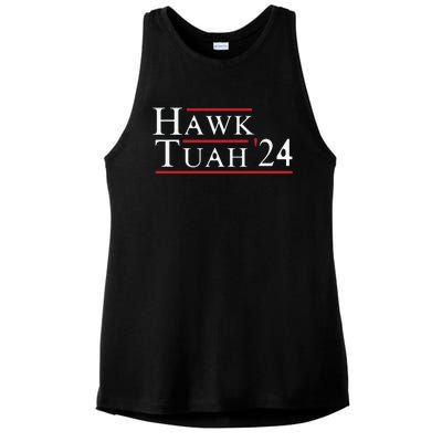 Hawk Tuah Hawk Tuah 24 Spit On That Thang Ladies PosiCharge Tri-Blend Wicking Tank