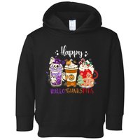 Halloween Thanksgiving Happy HalloThanksMas Coffee Latte Toddler Hoodie