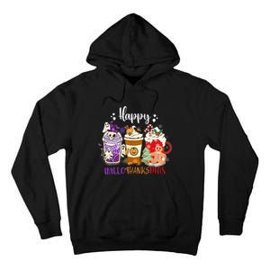 Halloween Thanksgiving Happy HalloThanksMas Coffee Latte Tall Hoodie