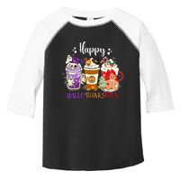 Halloween Thanksgiving Happy HalloThanksMas Coffee Latte Toddler Fine Jersey T-Shirt