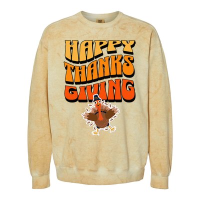 Happy Thanksgiving Holiday Colorblast Crewneck Sweatshirt