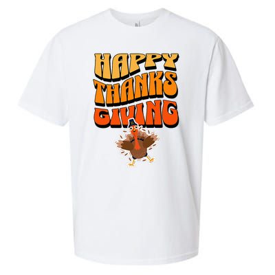 Happy Thanksgiving Holiday Sueded Cloud Jersey T-Shirt