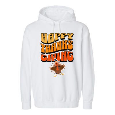 Happy Thanksgiving Holiday Garment-Dyed Fleece Hoodie