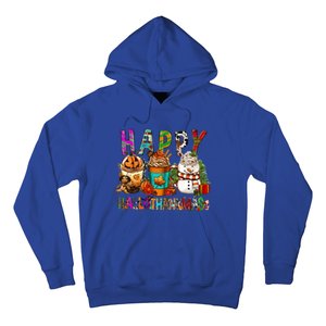 Halloween Thanksgiving Happy Hallothanksmas Coffee Latte Gift Hoodie