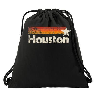 Houston Texas Houston Stripes Strong Old 70s 80s 90s Drawstring Bag