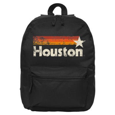 Houston Texas Houston Stripes Strong Old 70s 80s 90s 16 in Basic Backpack