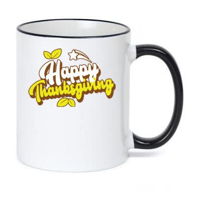 Happy Thanksgiving Holiday Cute 11oz Black Color Changing Mug