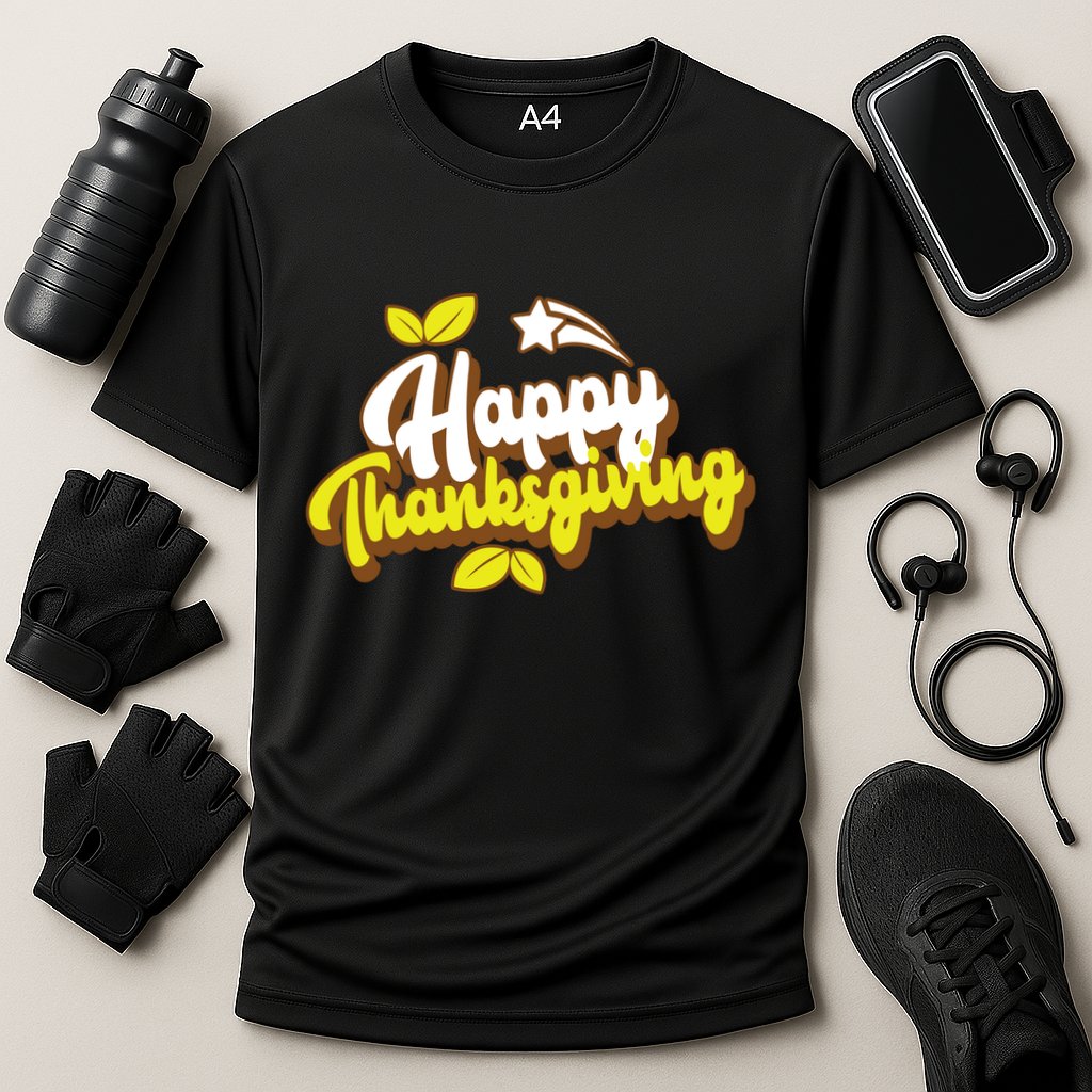 Happy Thanksgiving Holiday Cute Cooling Performance Crew T-Shirt