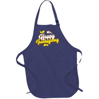 Happy Thanksgiving Holiday Cute Full-Length Apron With Pockets