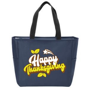 Happy Thanksgiving Holiday Cute Zip Tote Bag