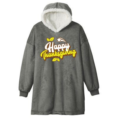 Happy Thanksgiving Holiday Cute Hooded Wearable Blanket