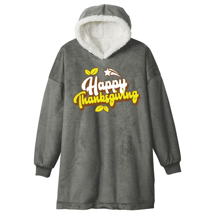 Happy Thanksgiving Holiday Cute Hooded Wearable Blanket