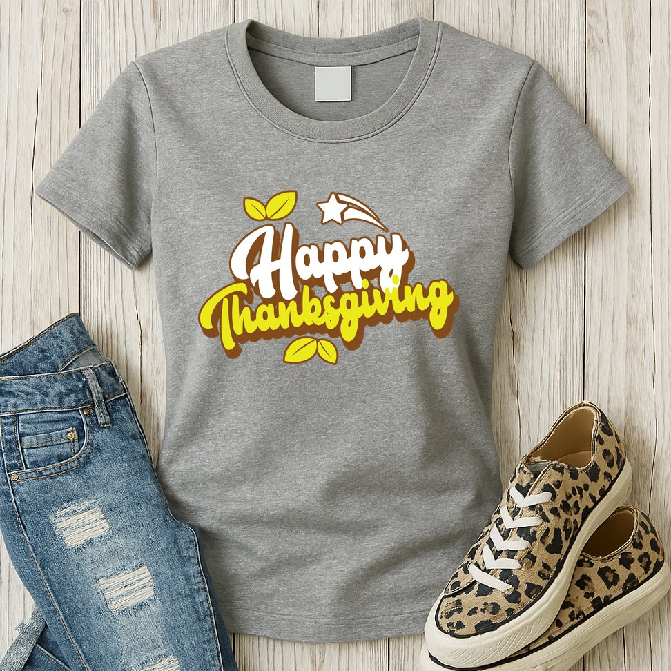 Happy Thanksgiving Holiday Cute Womens T-Shirt