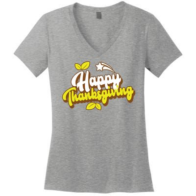 Happy Thanksgiving Holiday Cute Women's V-Neck T-Shirt