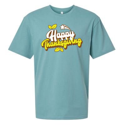 Happy Thanksgiving Holiday Cute Sueded Cloud Jersey T-Shirt