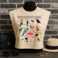 How To Identify A Bird Birds Lover Nature Birdwatcher Garment-Dyed Women's Muscle Tee
