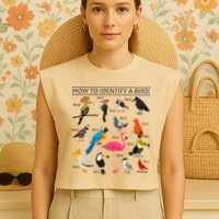 How To Identify A Bird Birds Lover Nature Birdwatcher Garment-Dyed Women's Muscle Tee