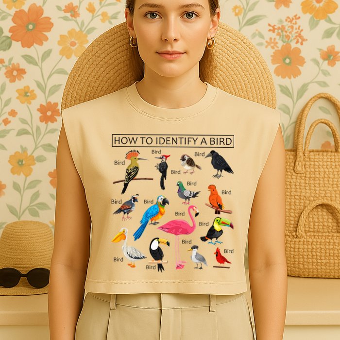 How To Identify A Bird Birds Lover Nature Birdwatcher Garment-Dyed Women's Muscle Tee