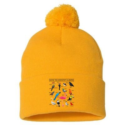 How To Identify A Bird Birds Lover Nature Birdwatcher Pom Pom 12in Knit Beanie
