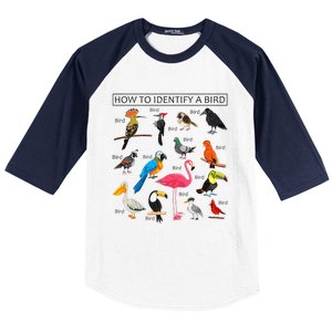 How To Identify A Bird Birds Lover Nature Birdwatcher Baseball Sleeve Shirt