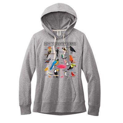 How To Identify A Bird Birds Lover Nature Birdwatcher Women's Fleece Hoodie