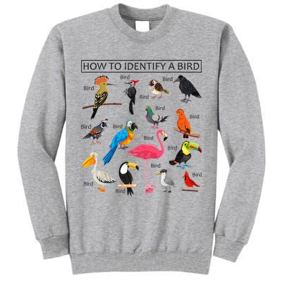 How To Identify A Bird Birds Lover Nature Birdwatcher Tall Sweatshirt