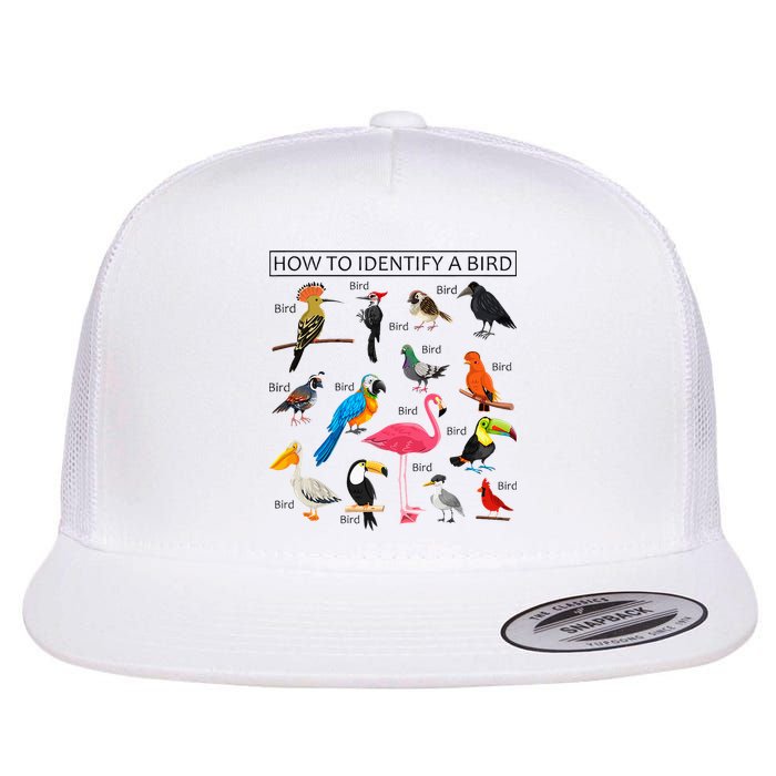 How To Identify A Bird Birds Lover Nature Birdwatcher Flat Bill Trucker Hat
