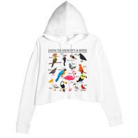 How To Identify A Bird Birds Lover Nature Birdwatcher Crop Fleece Hoodie