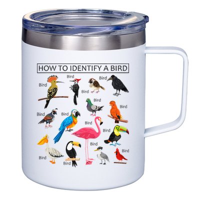 How To Identify A Bird Birds Lover Nature Birdwatcher 12oz Stainless Steel Coffee Mug