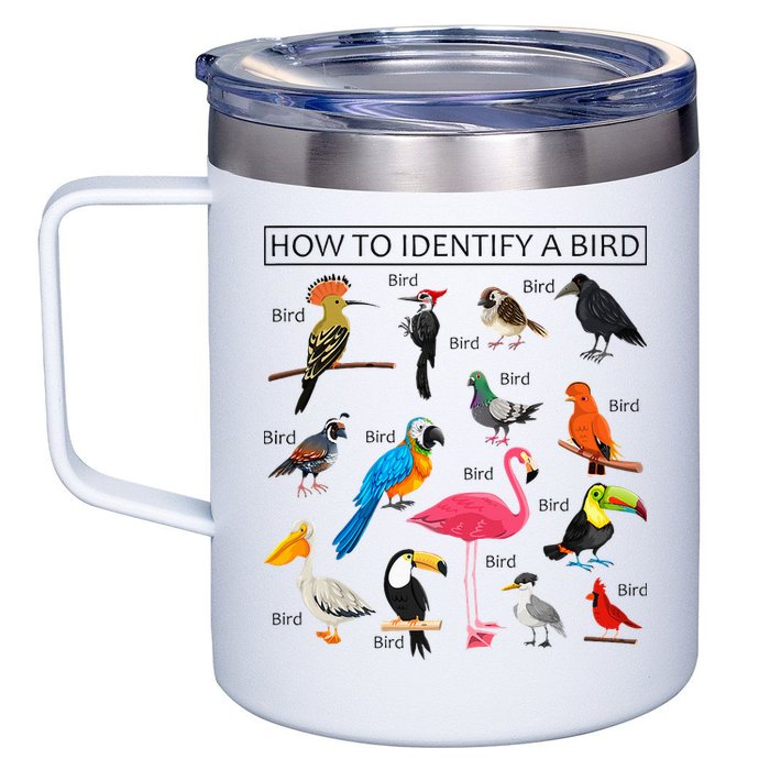 How To Identify A Bird Birds Lover Nature Birdwatcher 12oz Stainless Steel Coffee Mug