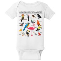 How To Identify A Bird Birds Lover Nature Birdwatcher Baby Bodysuit