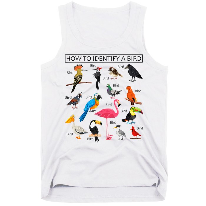 How To Identify A Bird Birds Lover Nature Birdwatcher Tank Top