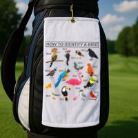 How To Identify A Bird Birds Lover Nature Birdwatcher Golf Towel
