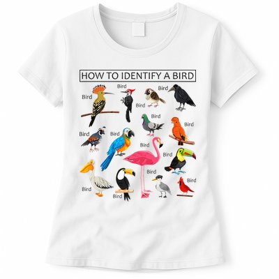 How To Identify A Bird Birds Lover Nature Birdwatcher Womens T-Shirt