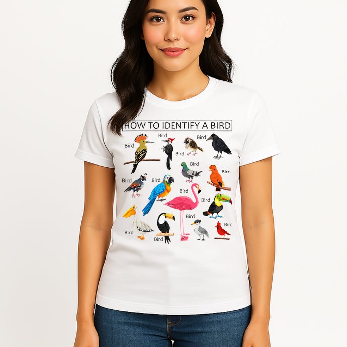 How To Identify A Bird Birds Lover Nature Birdwatcher Womens T-Shirt