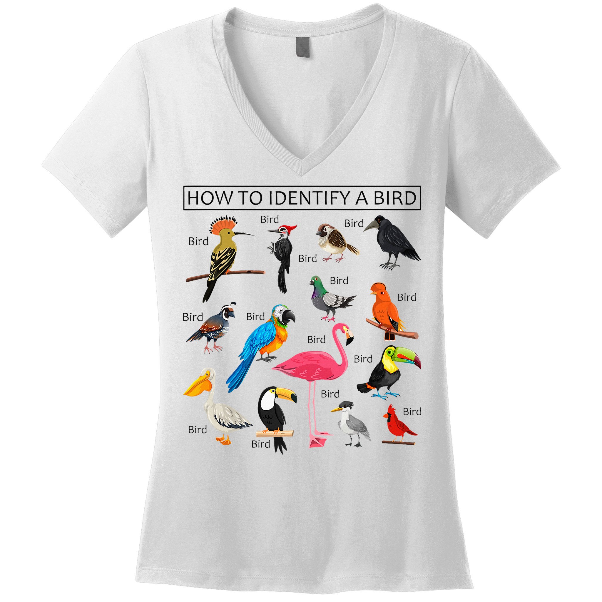 How To Identify A Bird Birds Lover Nature Birdwatcher Women's V-Neck T-Shirt