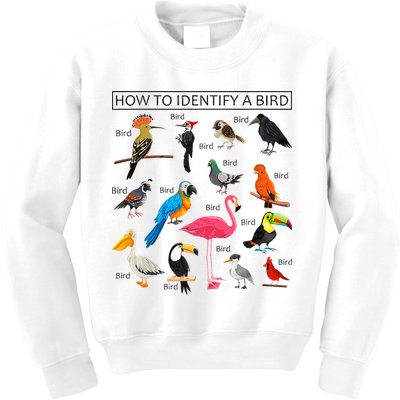 How To Identify A Bird Birds Lover Nature Birdwatcher Kids Sweatshirt
