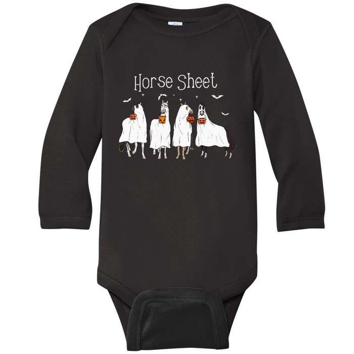 Horse This Is Boo Sheet Ghost Boo Halloween Outfit Baby Long Sleeve Bodysuit