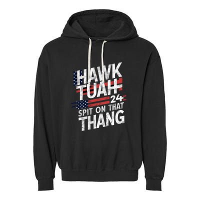 Hawk Tauh Inspirational Patriotic Design Garment-Dyed Fleece Hoodie