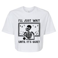 Halloween Teacher Ill Just Wait Until Its Quiet Bella+Canvas Jersey Crop Tee