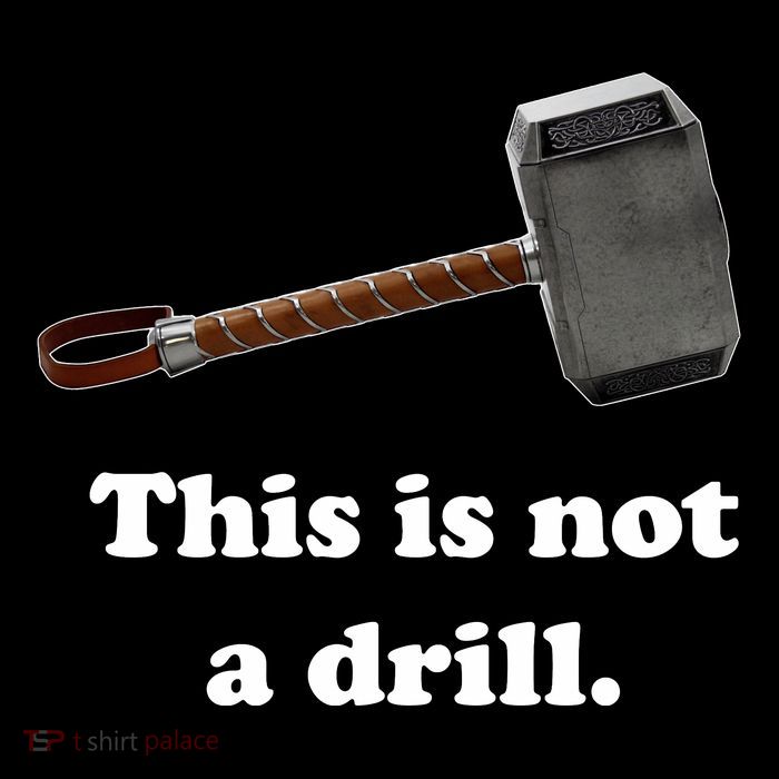 Hammer This Is Not A Drill Drawstring Bag