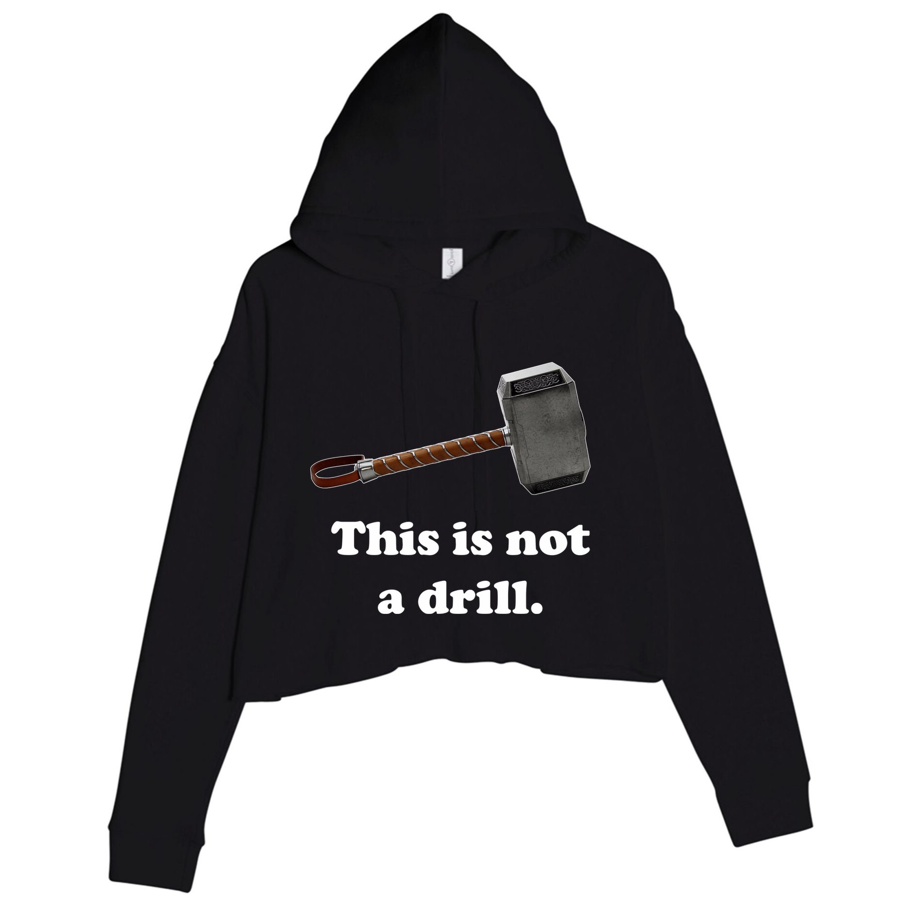 Hammer This Is Not A Drill Crop Fleece Hoodie