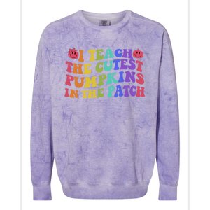 Halloween Teacher I Teach The Cutest Pumpkins In The Patch Gift Colorblast Crewneck Sweatshirt