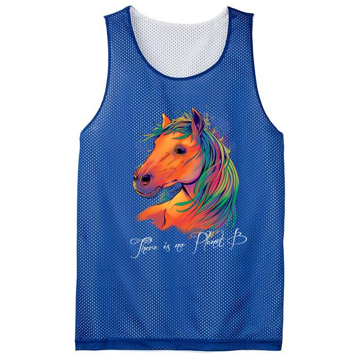 Horse: There Is No Planet B Gift Climate Change Is Real! Great Gift Mesh Reversible Basketball Jersey Tank