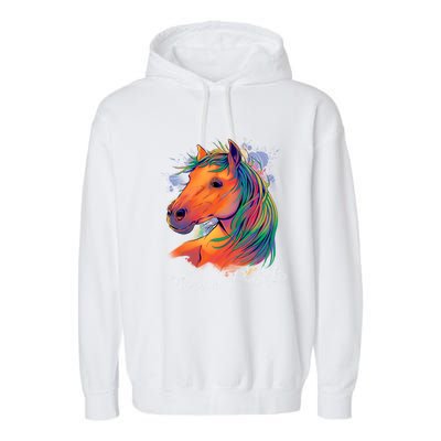 Horse: There Is No Planet B Gift Climate Change Is Real! Great Gift Garment-Dyed Fleece Hoodie