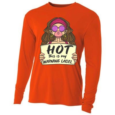 Hot This Is My Warning Label Crush Lover Beauty Funny Gift Cooling Performance Long Sleeve Crew