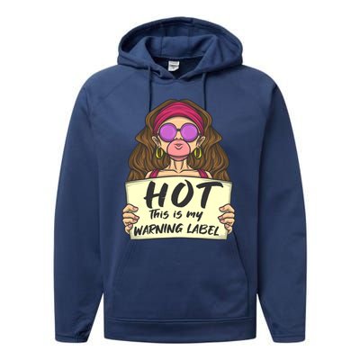 Hot This Is My Warning Label Crush Lover Beauty Funny Gift Performance Fleece Hoodie