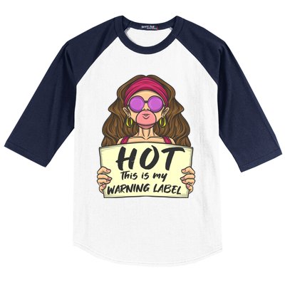 Hot This Is My Warning Label Crush Lover Beauty Funny Gift Baseball Sleeve Shirt